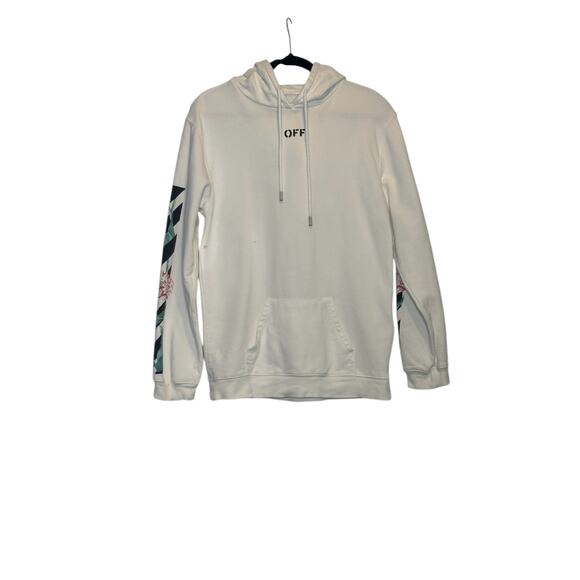 Off White Cherry Blossom White Floral Hoodie Sweatshirt size X Small - Picture 12 of 15